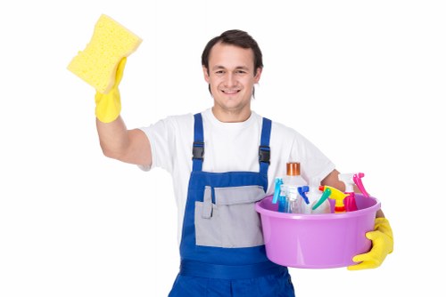 Commercial cleaner maintaining a business premises in KT6