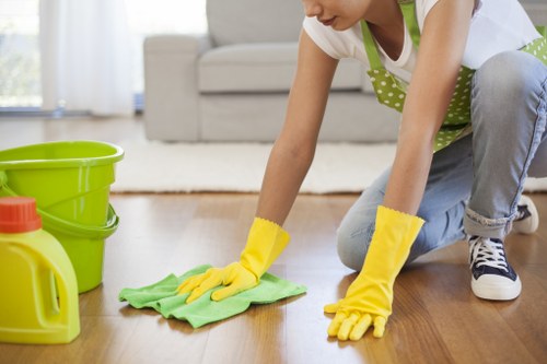 Local carpet cleaner treating high-traffic carpet areas in KT6